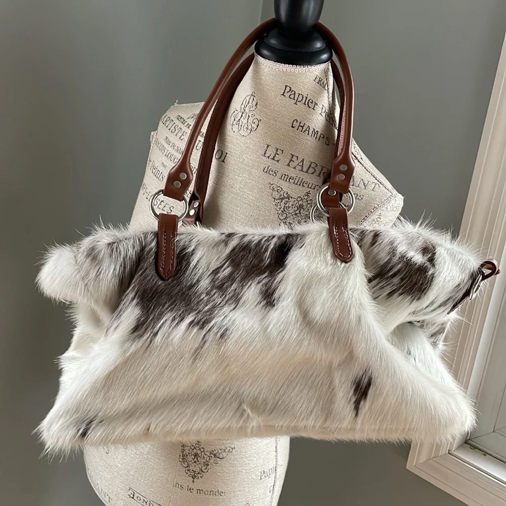 Cowhide‎ weekender bag tote, duffle